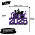 RLXPT Class of 2025 Cake Topper Congrats Grad Black Purple Glitter Foil by Deal US