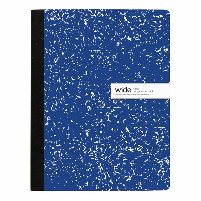 Office Depot Composition Notebook Wide Ruled Blue 100 Sheets 9.75x7.5 by Deal US