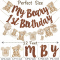 CANDY CHEF My Beary 1st Birthday Banner Set 3Pcs Brown Glitter Animals by Deal US