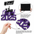 RLXPT Class of 2025 Cake Topper Congrats Grad Black Purple Glitter Foil by Deal US