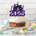 RLXPT Class of 2025 Cake Topper Congrats Grad Black Purple Glitter Foil by Deal US