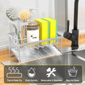 Vanwood Kitchen Sink Caddy Sponge & Brush Holder Stainless Steel Silver by Deal US