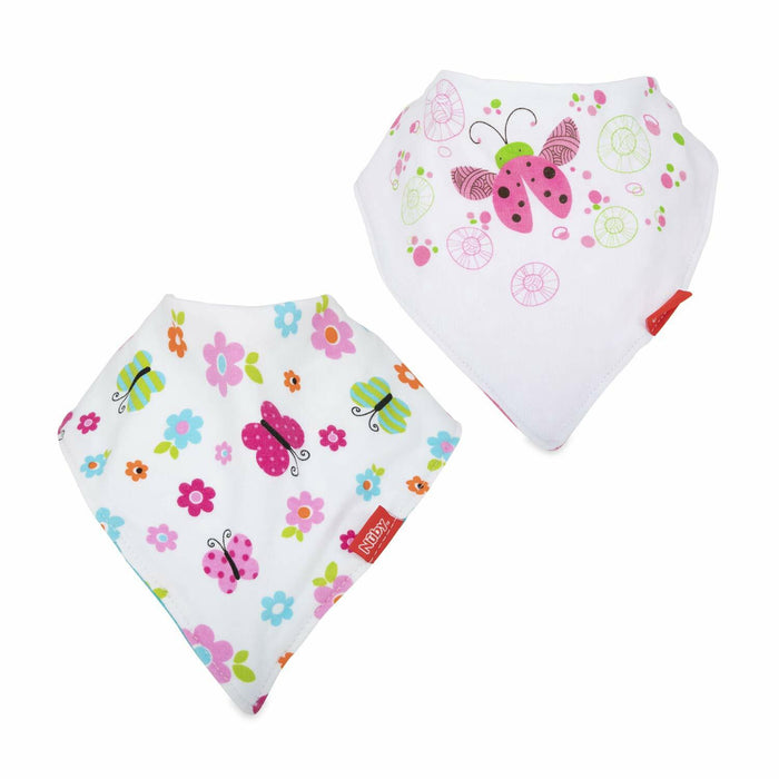 Nuby 2 Pack Bandana Bibs Super Absorbent Dribble Catcher for Girls by Deal US