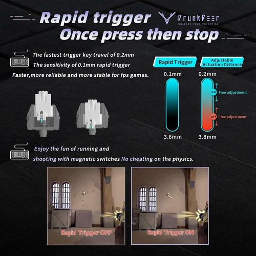 DrunkDeer G65 Gaming Keyboard Rapid Trigger Magnetic Switch RGB Black by Deal US