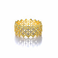 Mozume 14K Gold Plated Sterling Silver Ring Eternity Band (Gold 2, 8) by Deal US