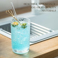 KEMORELA 6PCS Hobnail Old-Fashioned Glasses Set 15oz with Reusable Straws by Deal US
