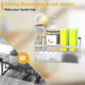 Vanwood Kitchen Sink Caddy Sponge & Brush Holder Stainless Steel Silver by Deal US