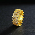 Mozume 14K Gold Plated Sterling Silver Ring Eternity Band (Gold 2, 8) by Deal US