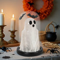 DAZONGE Lighted Ghost in Glass Dome Cloche Halloween Decor Indoor Black White by Deal US