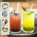 KEMORELA 6PCS Hobnail Old-Fashioned Glasses Set 15oz with Reusable Straws by Deal US