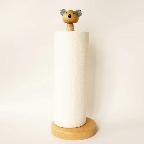 GUDINGHENG Wooden Paper Towel Holder Koala Design Free Standing Stand by Deal US