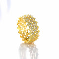 Mozume 14K Gold Plated Sterling Silver Ring Eternity Band (Gold 2, 8) by Deal US