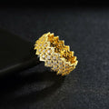 Mozume 14K Gold Plated Sterling Silver Ring Eternity Band (Gold 2, 8) by Deal US