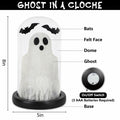DAZONGE Lighted Ghost in Glass Dome Cloche Halloween Decor Indoor Black White by Deal US