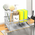 Vanwood Kitchen Sink Caddy Sponge & Brush Holder Stainless Steel Silver by Deal US