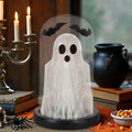 DAZONGE Lighted Ghost in Glass Dome Cloche Halloween Decor Indoor Black White by Deal US