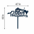 JIEEIN Happy Halloween Cake Topper Black Acrylic 1 Piece Party Décor by Deal US