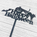 JIEEIN Happy Halloween Cake Topper Black Acrylic 1 Piece Party Décor by Deal US