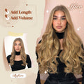 FESHFEN Invisible Wire Hair Extensions 20" Long Wavy Synthetic Black by Deal US