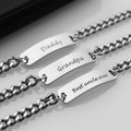 Huiuy Engraved DAD Stainless Steel Link Bracelet Silver 9 Inch by Deal US