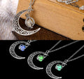 Anvirtue Moonstone Glow Necklace Pendant Chain Green Healing Quartz Alloy by Deal US