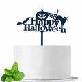 JIEEIN Happy Halloween Cake Topper Black Acrylic 1 Piece Party Décor by Deal US