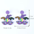 Fuqimanman2020 Mardi Gras Carnival Dangle Earrings Acrylic Mask Star Design by Deal US