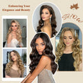 FESHFEN Invisible Wire Hair Extensions 20" Long Wavy Synthetic Black by Deal US