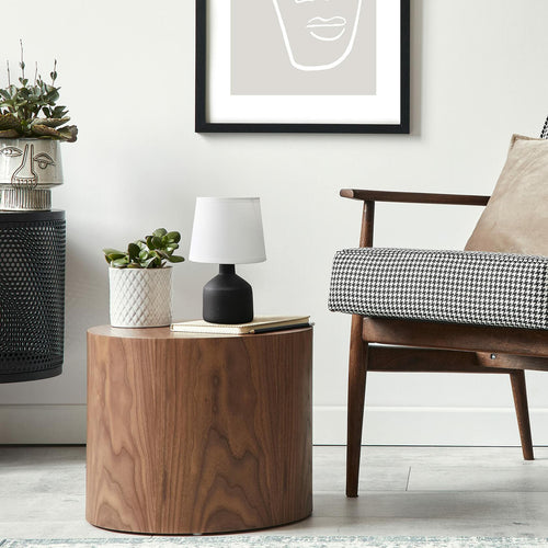 Simple Designs LT2080-BLK Mini Bocksbeutal Concrete Table Lamp Black by Deal US