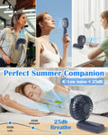 Akejrym Portable Handheld Fan 4000mAh LED Display 5 Speeds 90° Adjustable Blue by Deal US