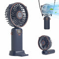 Akejrym Portable Handheld Fan 4000mAh LED Display 5 Speeds 90° Adjustable Blue by Deal US