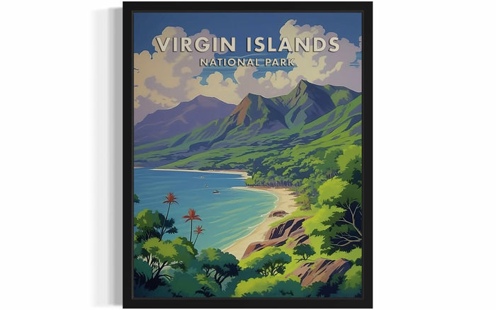 HomeArtPrint Virgin Islands National Park Retro Poster 8x10 Unframed by Deal US