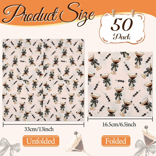 CHUNNIN Espresso Martini Napkins 50 PCS Brown Pink Disposable Paper Party by Deal US