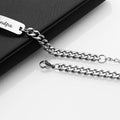 Huiuy Engraved DAD Stainless Steel Link Bracelet Silver 9 Inch by Deal US
