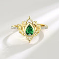 XMTYQ S925 Silver Lotus Flower Zircon Inspirational Ring Silver by Deal US