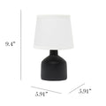Simple Designs LT2080-BLK Mini Bocksbeutal Concrete Table Lamp Black by Deal US