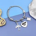 DlaeKua Travel Lover Stainless Steel Bracelet Women Memories Along The Way by Deal US