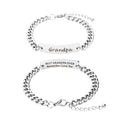 Huiuy Engraved DAD Stainless Steel Link Bracelet Silver 9 Inch by Deal US