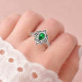 XMTYQ S925 Silver Lotus Flower Zircon Inspirational Ring Silver by Deal US
