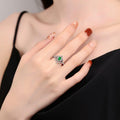 XMTYQ S925 Silver Lotus Flower Zircon Inspirational Ring Silver by Deal US