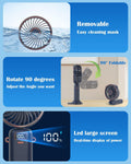 Akejrym Portable Handheld Fan 4000mAh LED Display 5 Speeds 90° Adjustable Blue by Deal US