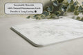 Stranor Engraved Rose Stone Drying Mat Floral 15.7x11.8 Ivory by Deal US