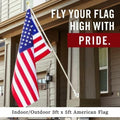 Front Line Flags American Flag 3x5 Ft Heavy Duty TearProof Polyester Red by Deal US
