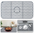 YIRAYUETT Silicone Non-Slip Kitchen Sink Grid Mat 25.9x13.7 Gray by Deal US