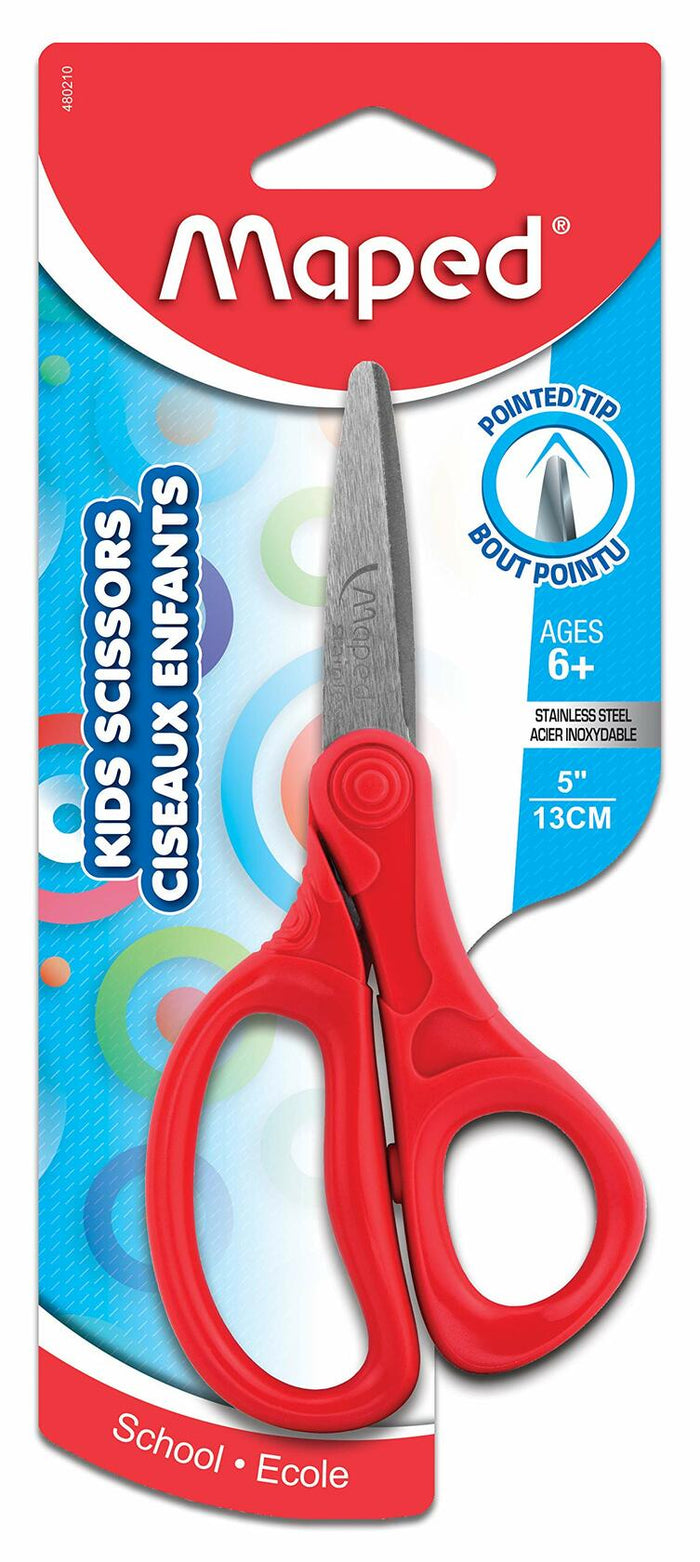 Maped Essential Kids Scissors 5" Pointed Tip Right Left Handed Colors by Deal US
