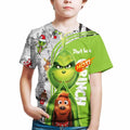ZYQQT Christmas Cartoon Green T-Shirt Crew Neck Boys Girls Size XL by Deal US