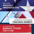 Front Line Flags American Flag 3x5 Ft Heavy Duty TearProof Polyester Red by Deal US