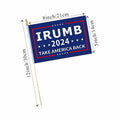 Fisottey Irump 2024 Flags 12 Pack 5x8 Inch Small Wooden Stick Multicolor by Deal US