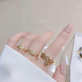 JONAYUOV 18k Gold Plated Cubic Zirconia Adjustable Open Ring Women Gold C by Deal US