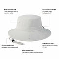 VOBOOM Breathable Wide Brim Sun Hat UV Protection Fishing Cap Grey by Deal US